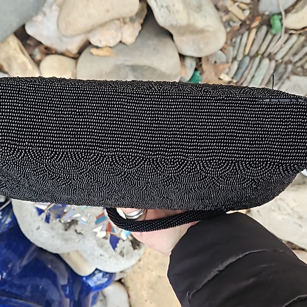 Vintage Hand Beaded Seashell Pattern Evening Bag … - image 6